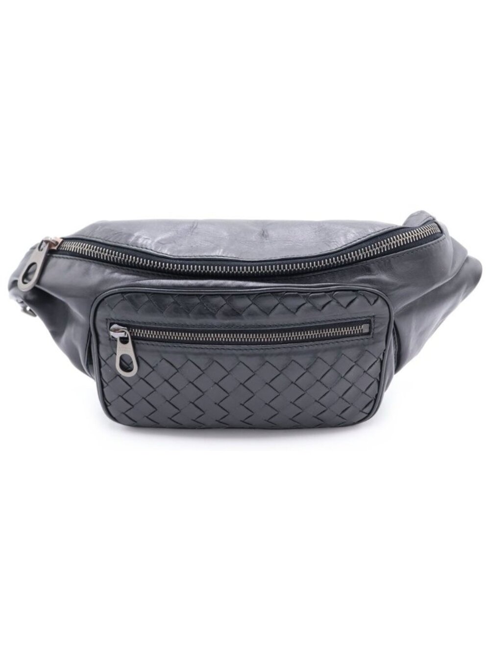 Bottega Veneta Intreccia Leather Belt Bag Black